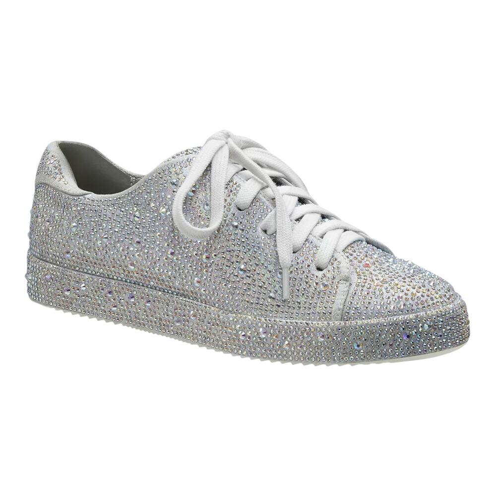 INC Women’s Lola Embellished Lace Up Sneakers Silver Bling Size 5 1/2